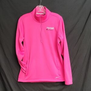 Nike Hot Pink Quarter-Zip Golf Fleece Lined Pullover